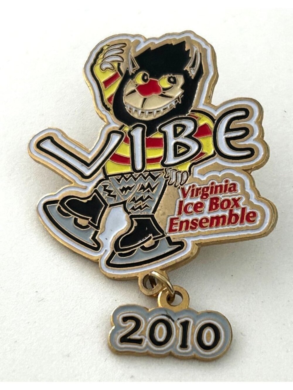 Virginia Ice Box Ensemble VIBE 2010 Collectible Lapel Pin Ice Skating Wild Thing